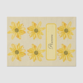 Invólucro de Papel Floral Amarelo Personalizado