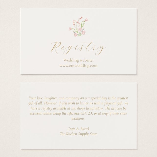 Invólucro do Registro de Casamento de Flores Selva (Frente & Verso)
