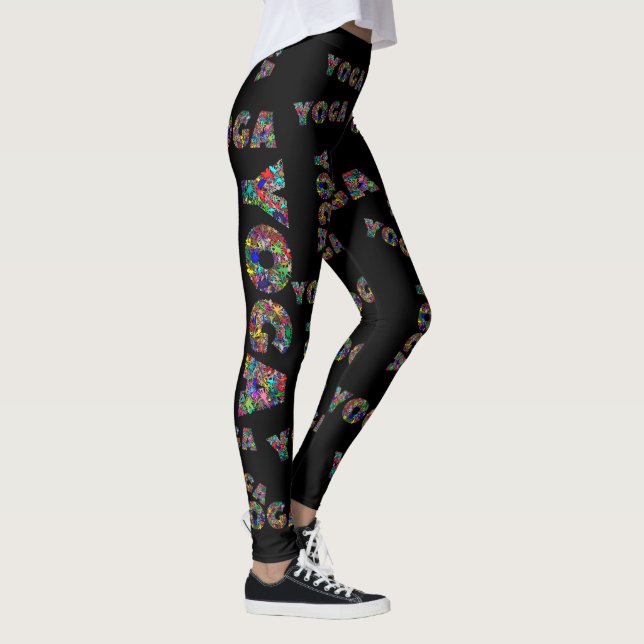 Ioga Colorida Trabalhos Mulheres Andando Leggings (Direita)