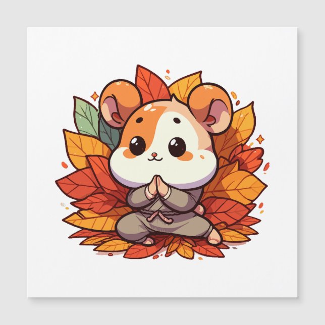 Ioga de hamster outonal kawaii (Frente)