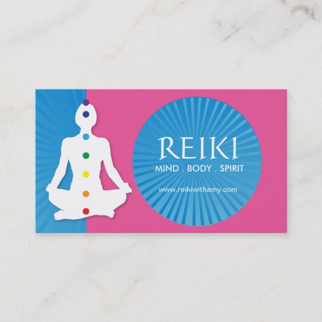 Ioga e cartões de visitas de Reiki (Frente)