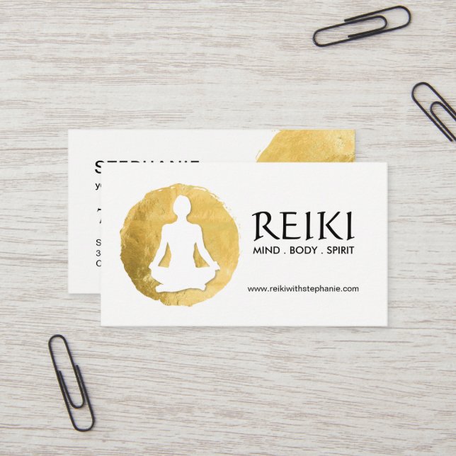 Ioga e cartões de visitas de Reiki (Frente/Verso In Situ)