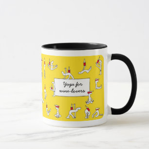 Ioga para a caneca amarela de Winelovers