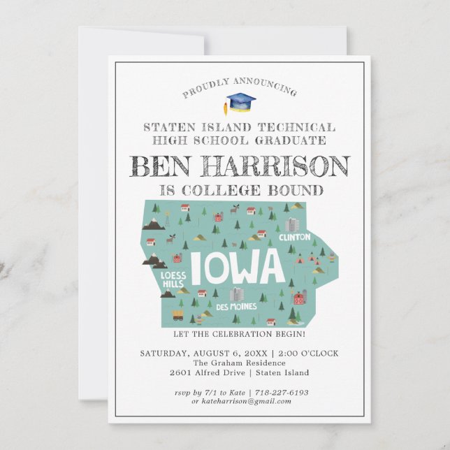 Iowa | Festa de Formatura para Universitário (Frente)