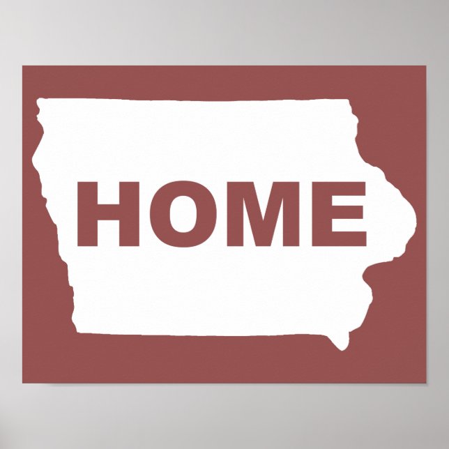 Iowa Home Longe Do Sinal De Poster De Estado (Frente)