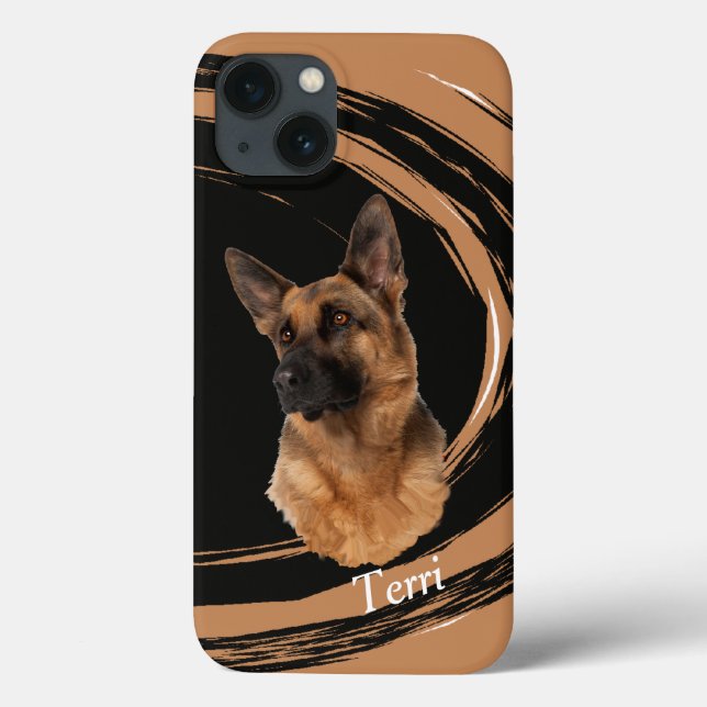 iPhon german shepherd de Abstrato de Cachorro do  (Verso)