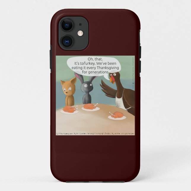 iPhone 11 Capa engraçada de Ação de Graças vegana para iPhon (Verso)