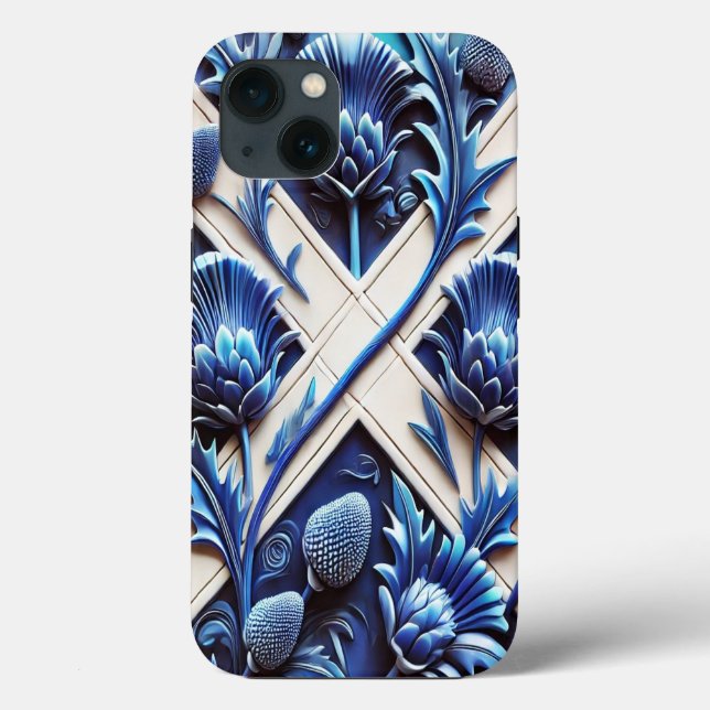 iPhone 13 Case-Mate com Design de Thistles Escocês (Verso)