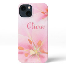 iPhone 13 Case Pink Lily Lady/Girl/Woman