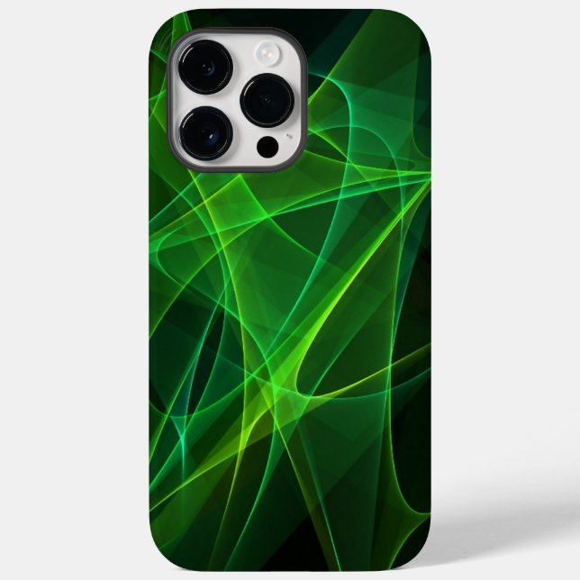 iphone 14 abstrato verde capas preto  max pro (Verso)