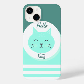 iPhone 14 Capas Hello Gatinho White e Green Color