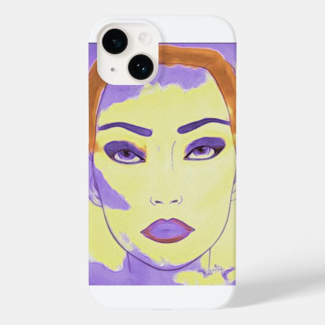 iPhone 14 Case Art Deco Women Painting Style (Verso)