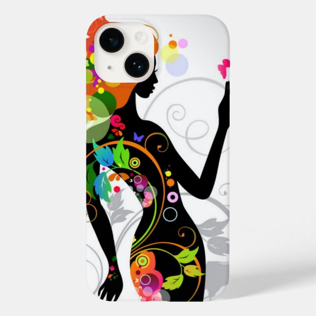 iPhone 14 Case-Floral Girl Silhouette (Verso)