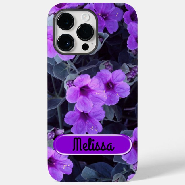 iPhone 14 Pro Floral Purple Caso Máx (Verso)