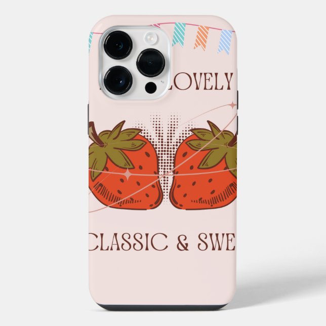 iPhone 14 Pro Max case - morangos (Verso)