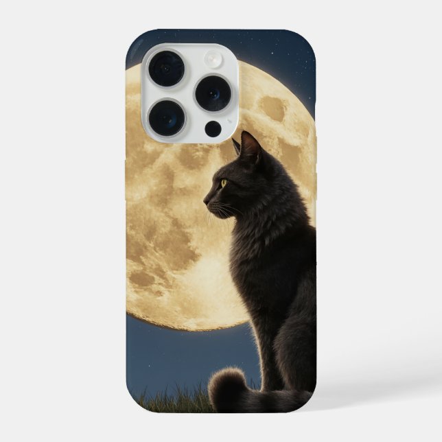 iPhone 15 Pro cat and moon phone case (Verso)