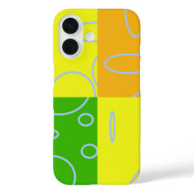 iPhone 16 Case Circles Loops Amarelo Verde Laranja