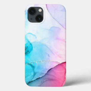 iPhone Azul Cor-de-Água Rosa / iPad case