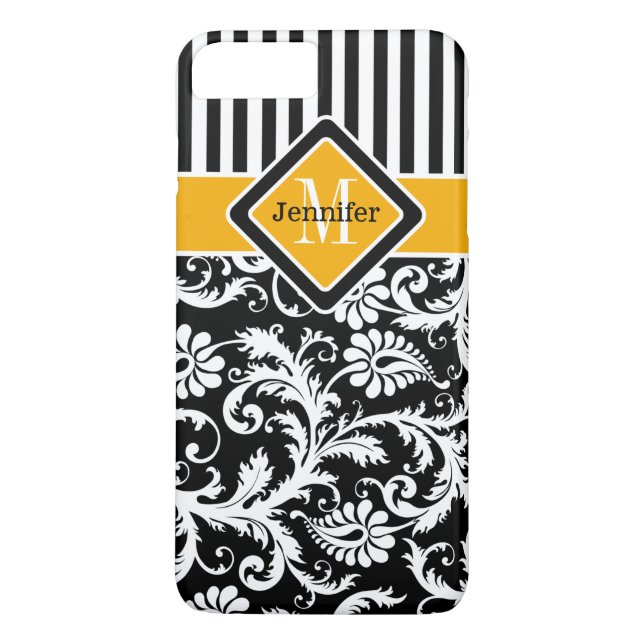 iPhone, Case-Mate Capa para iPhone 7 | Damasco, Listras | Amarelo 2 (Verso)