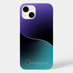 iphone de textura radial azul personalizado 15