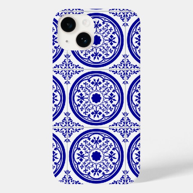 iPhone do Azulejo Faux inspirado no Blue White Del (Verso)