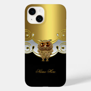 iPhone Dourado Preto Branco Coruja Jóia Imagem