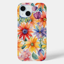 iPhone floral de cor aquosa / iPad case