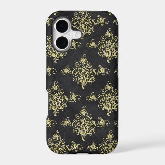 iPhone Florístico Asiático Preto e Dourado