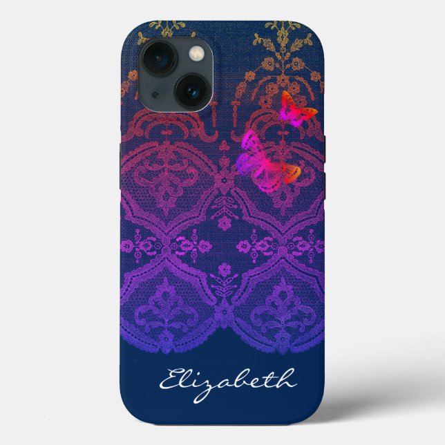 iPhone / iPad case DIY NAME ANTIQUE LACE IN GREY (Verso)