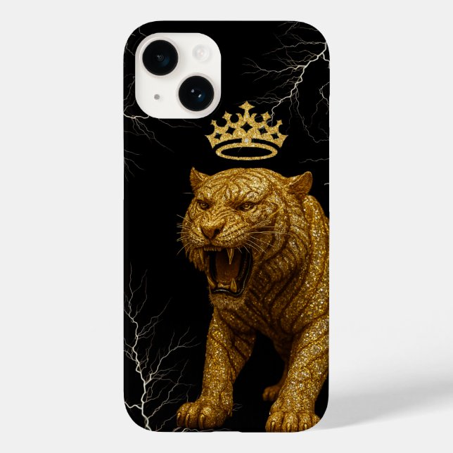 iPhone / iPad case  Furious Golden King Tiger with (Verso)