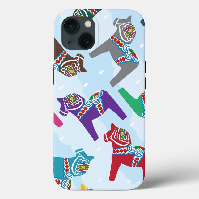 iPhone / iPad case SCANDINAVIAN DALA HORSE PATTERN (Verso)