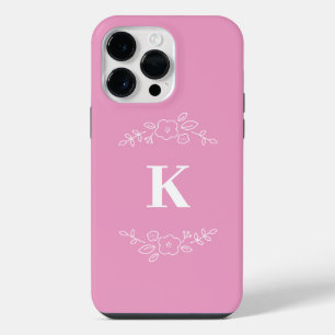 iPhone/iPad de monograma floral branco