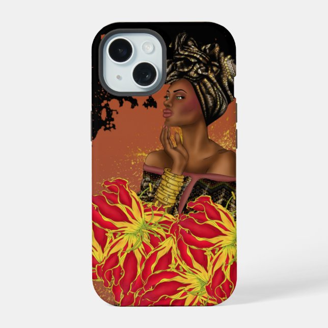 iPhone/iPad de mulher africana (Verso)