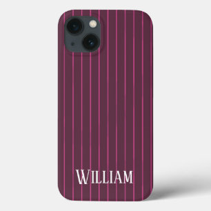 iPhone personalizado com pinstripes burgundy