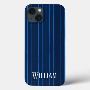 iPhone personalizado de pinstripes azuis de marinh