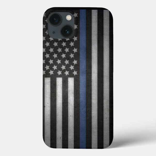 iPhone Thin Blue Line Cell Phone Case (Verso)