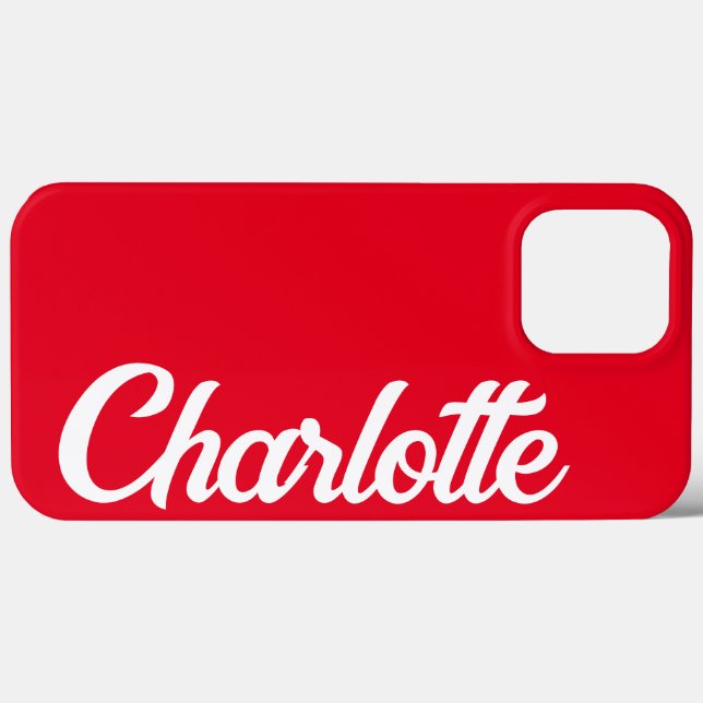 iPhone Vermelho Clássico Elegante Personalizado. (Verso (horizontal))