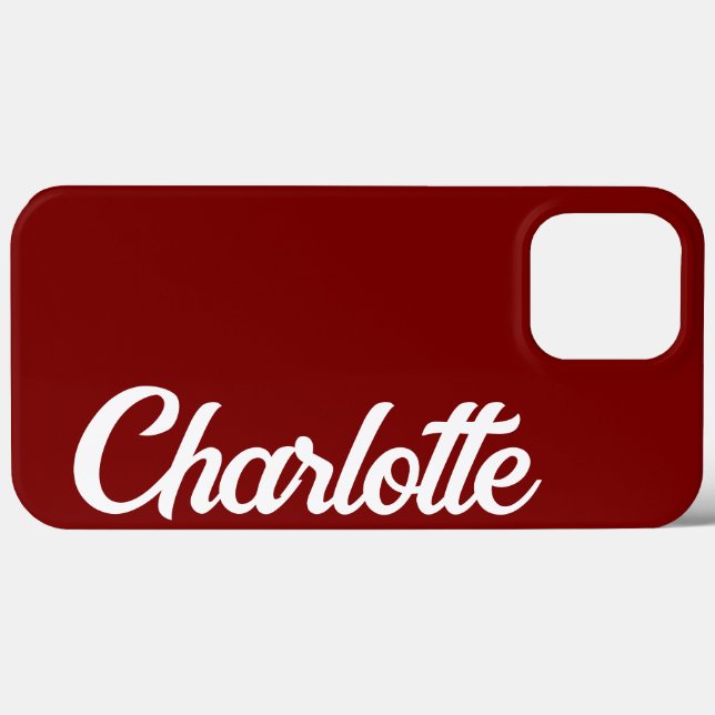 iPhone Vermelho Clássico Elegante Personalizado. (Verso (horizontal))