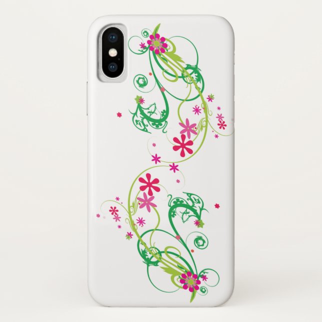Iphone X mal tem flores de capa de telefone (Verso)