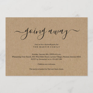 Ir afastado convite de festas   Kraft rústico