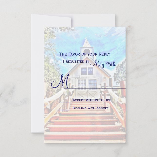 Ir para a Chapel Country Casando Cartões RSVP (Frente)