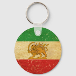 Irã Flag Lion e Sun Shah do Iran Flag Chaveiro