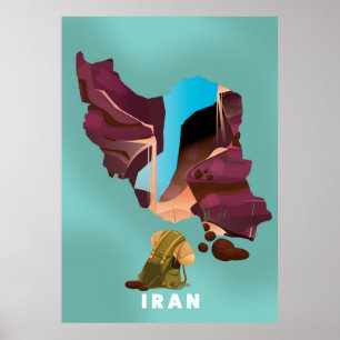 Irã ilustra impressão poster de viagens