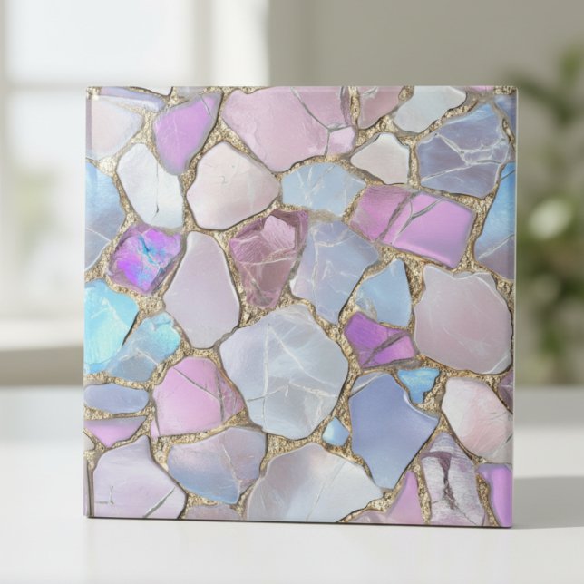 Iridescent Pastel Gemstone Gold Mosaic (Criador carregado)