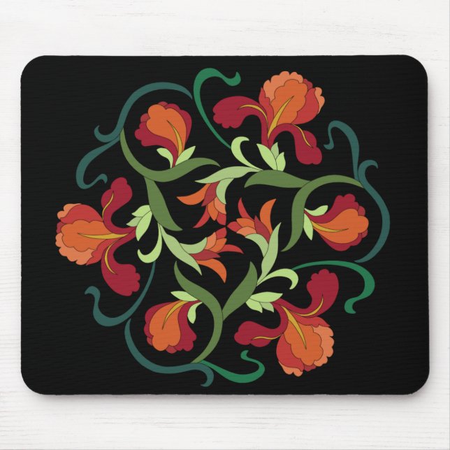 Iris Blooms Interwoven no Mousepad Negro (Frente)