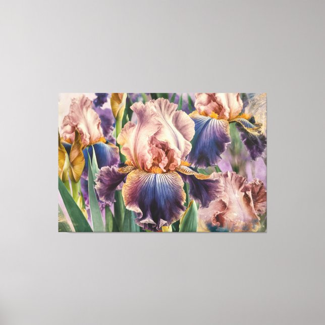 *~* IRIS Fantasy Floral TV2 Stretch Canvas Print (Frente)
