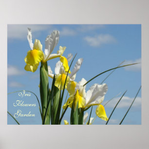 Iris Flowers Garden art impressões Blue Sky Floral
