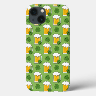 Irish Beer Mug com padrão de trevo Shamrock