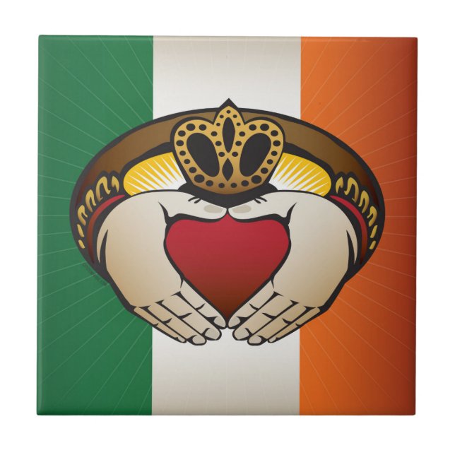 Irish Claddagh Flag Crest (Frente)