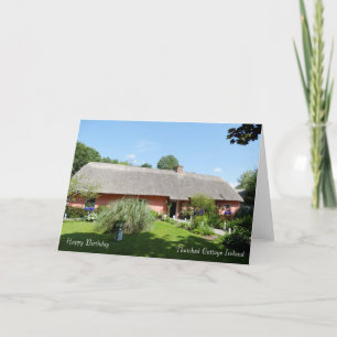 Irish Folk Cottage para o Cartão de Aniversário